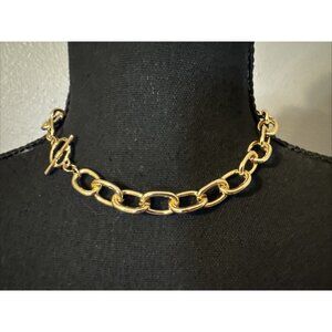 A New Day Gold Tone Rope Link Chain Statement Necklace NEW Adjustable